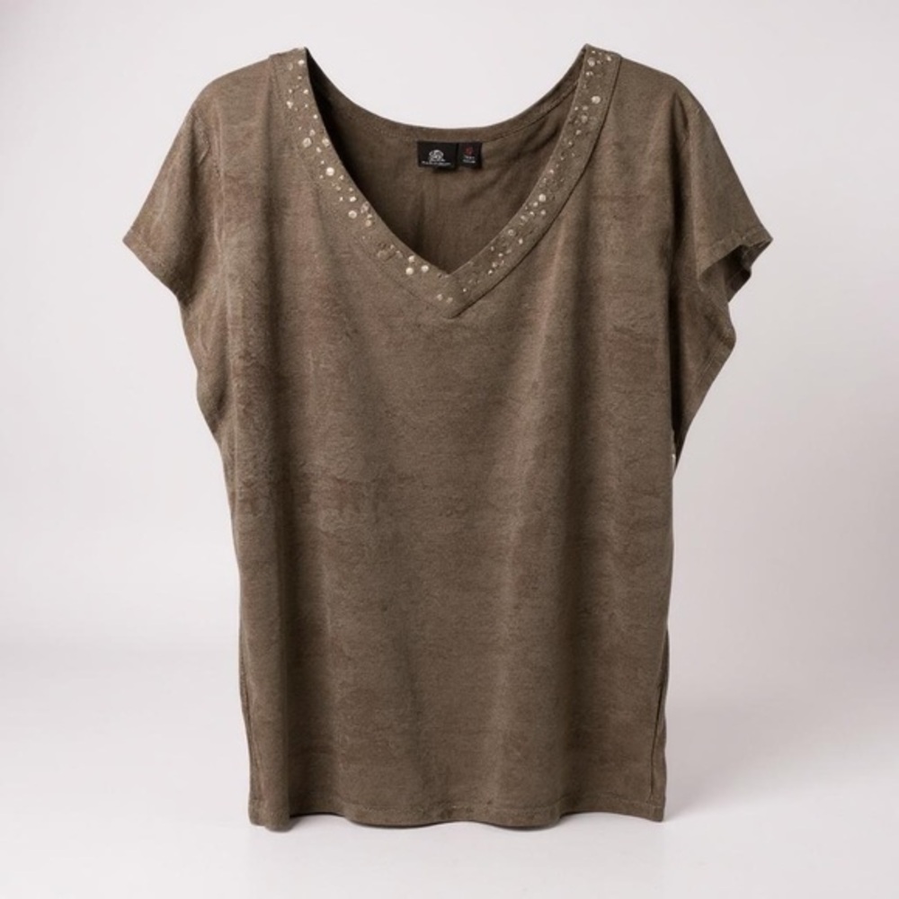 Rock&Republic Women’s V Neck Embellished Blouse Size M